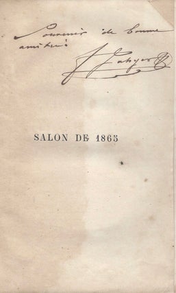 Item #1068 Étude sur les beaux-arts. Salon de 1865. Félix Jahyer