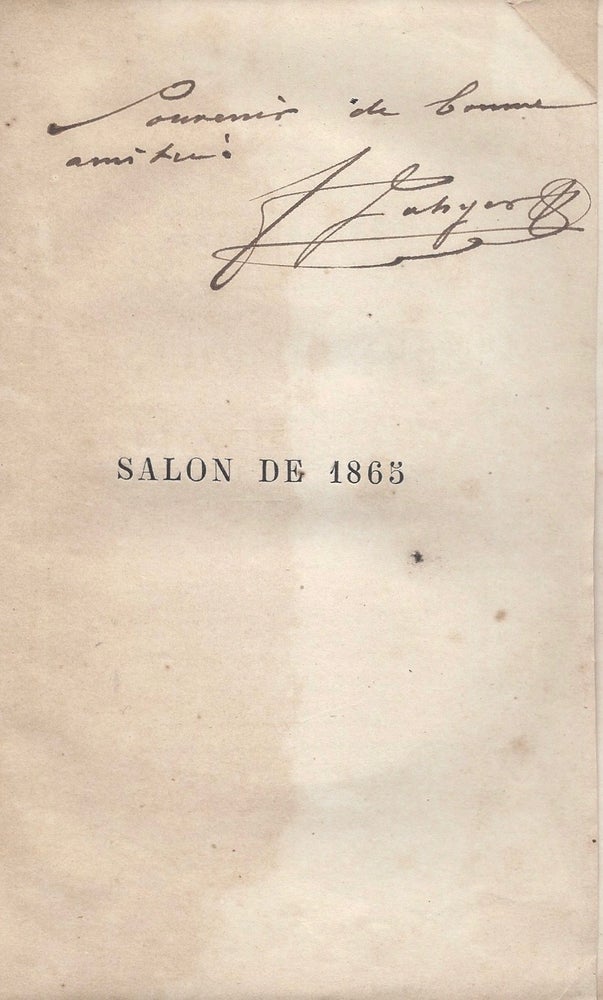 Item #1068 Étude sur les beaux-arts. Salon de 1865. Félix Jahyer.