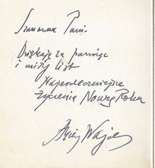 Item #1099 Andrzej and Krystyna Wajda’s Handwritten Christmas and New Year Greeting Card....