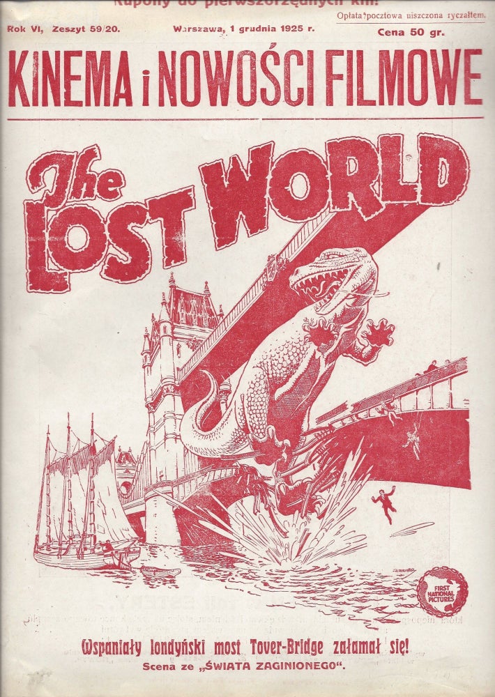 Item #1100 The Lost World. (Kinema. Nowości filmowe. Rok VI, Zeszyt 59/20. 1 grudnia 1925 r.). Willis O’brian, Jan Baumritter.