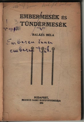 Item #113 [Printed, and Crossed in ink:] Embermesék és tündérmesék. [In Handwriting:]...