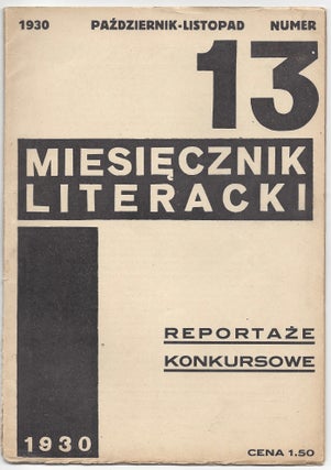Item #1141 [Miesiecznik literacki.] Miesięcznik literacki. Reportaże konkursowe. 1930...