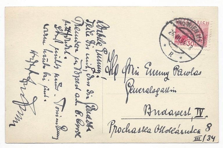 Item #1210 Franz Lehár’s Holograph Postcard to His Sister. Franz Lehár.