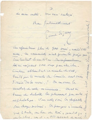 Signed Holograph Letter. 1934.