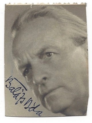 Item #1290 Signed Portrait Of Béla Balázs. Béla Balázs