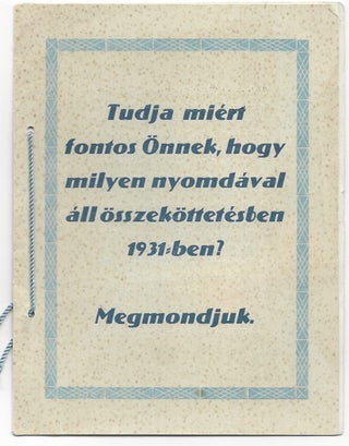 Photographic Advertisement of “Elek’s Printing Shop”.