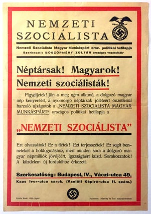 Item #1314 Nemzeti Szociálista. Nemzeti Szociálista Magyar Munkáspárt orsz. politikai...