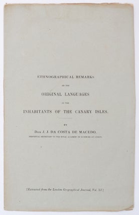 Item #1462 [Cover title:] Ethnographical Remarks on the Original Language of the Inhabitants of...