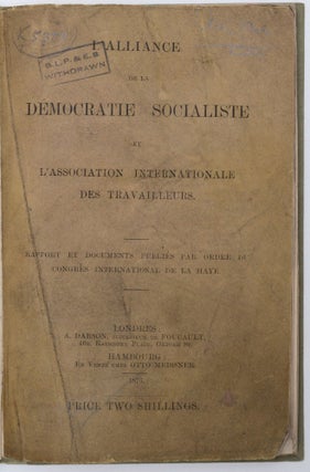 Item #1526 L'Alliance de la démocratie socialiste et l'Association internationale des...