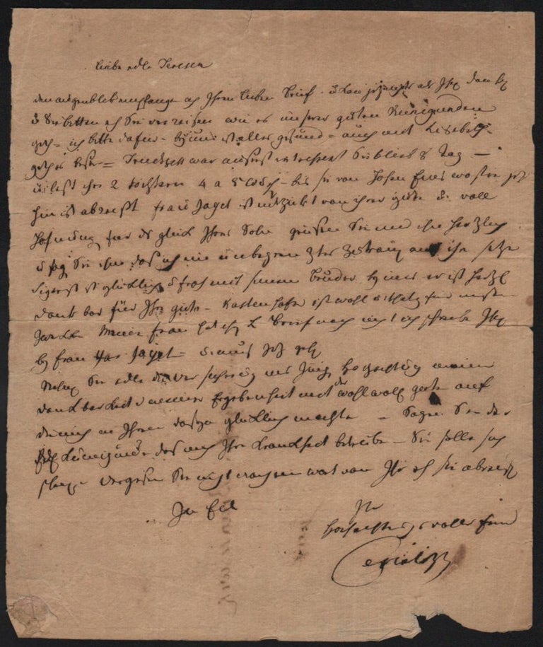 Item #159 Autograph letter, signed. Johann Heinrich Pestalozzi.