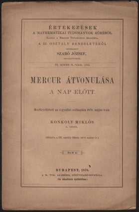 Item #161 Hulló csillagok megfigyelése a Magyar Korona területén. 1877-ik évben. III....