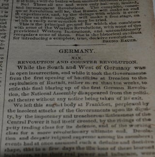 Revolution and Counterrevolution in Germany. (XIX) In: New-York Daily Tribune. Vol. XII. No. 3594. Saturday, October 23, 1852.