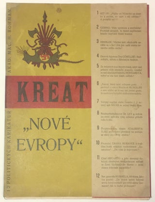 [Cover title:] Kreatury "Nové Evropy” 1945. 12 politických karikatur. Akad. Mal. H. Bohman.[Creatures of “New Europe” 1945. 12 Political Cartoons.]