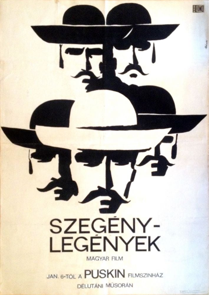 Item #168 Original design of the movie poster for “Szegény legények". [The Round-Up.]. Miklós Jancsó, László Bánki.