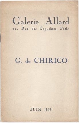 Item #1686 [Exhibition Catalogue] G. de Chirico. Giorgio de Chirico, Michel Florisoone