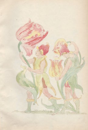 Item #1703 Watercolor drawings of Walter Crane’s Flora Feast. Gizella Mirovszky-Greguss, Walter...
