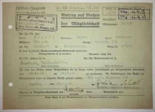 Sophie Scholl’s Signed Membership Suspension Request From the Bund Deutscher Mädel.