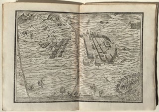 Raguaglio fedele, et breve del cavalier Ciro Spontone del fatto d'arme seguito nell'Africa tra D. Sebastiano Re di Portugallo, et Mulei Auda Malucco per riporre ne' Regni di Marocco, di Fetz, di Giafilet, et di Sus, Mehemet il Seriffo. Narrasi la morte de’ tre Rè: si riferiscono gli appariti prodigi non solamenre d'allhora; ma que’ di due mille anni, passati. Si racconta la favola dal principio fino ad hora, di colui, che sfacciatamente ancor hoggi si publica Re di Portugallo. Et si mostrano i disegni de’ sue esserciti; & della battaglia parimente.
