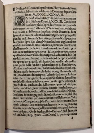 Item #1756 [Title from caption:] Predica del reverendo padre frate Hieronymo da Ferrara: facta il...