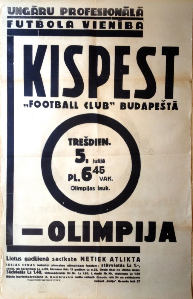 Item #187 Kispest - Olimpija.