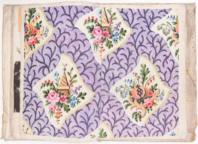 Item #1886 Register Book of Nicolas Yemeniz’s Silk Fabric Pattern Designs. With Three Original Brocade Samples. Nicolas Yemeniz.