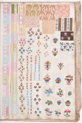 Register Book of Nicolas Yemeniz’s Silk Fabric Pattern Designs. With Three Original Brocade Samples.