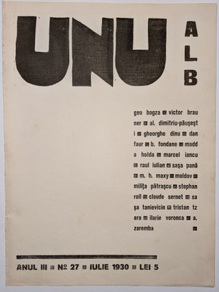 Item #1917 [Avant-Garde Periodical.] Unu Foaie Alb. Anul III, No. 27, Iulie 1930. [Unu White....