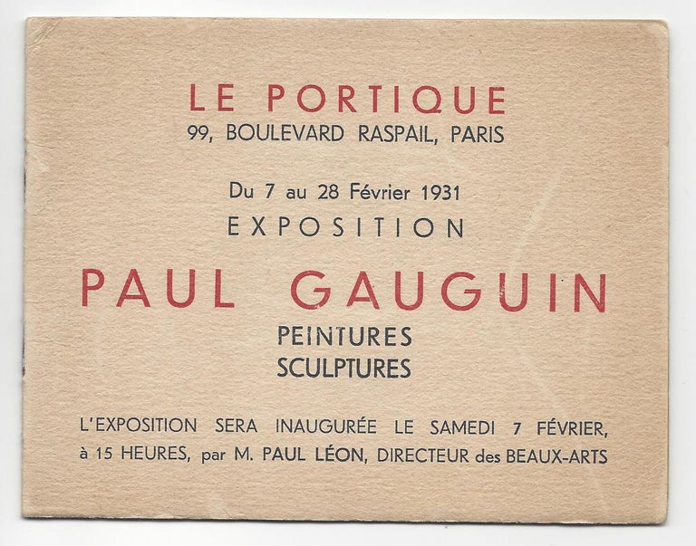 Item #1950 Exhibition Invitations from the Collection of Emil Szittya. Emil Szittya, Paul Gauguin, Jean Pougny, Fernand Léger.