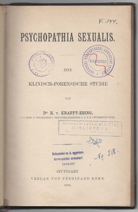Item #1959 Psychopatia Sexualis. Eine Klinisch-Forensische Studie. Richard von Krafft-Ebing
