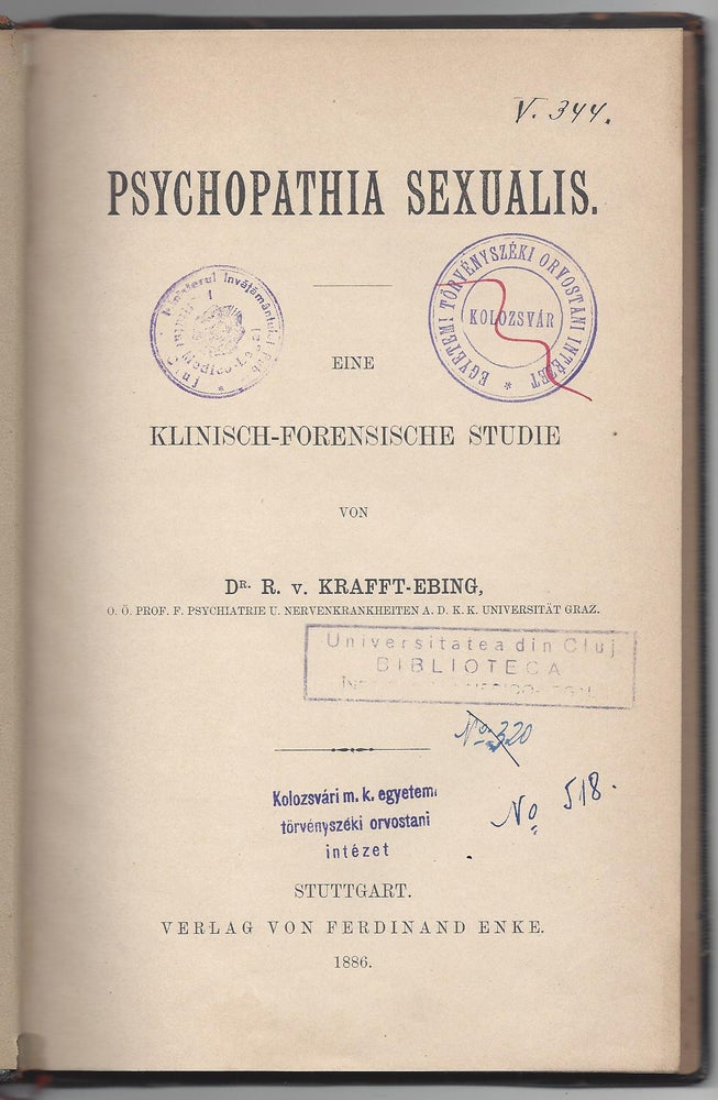 Item #1959 Psychopatia Sexualis. Eine Klinisch-Forensische Studie. Richard von Krafft-Ebing.