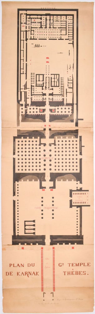 Item #1972 Plan du GrandTemple de Karnak D'après larestauration de Brune. Emmanuel Brune.