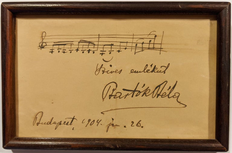 Item #2018 Autograph Musical Quotation of Schumann’s Album für die Jugend, Signed and Inscribed by Béla Bartók. Béla Bartók.