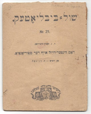 Item #2049 [in Yiddish:] Dos Vinter Hayzl Oyf Der Studyonaya. (Shul Bibliotek No. 25.). Dmitry...