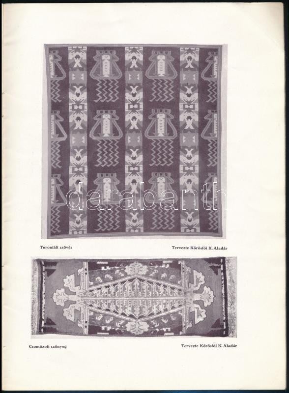 Item #2109 A gödöllői szövőiskola, az orsz. m. kir. iparművészeti iskolatanmuhelyének képes árjegyzéke (Catalogue of carpets from the weaving school of Godollo)