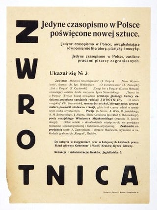 Item #2115 Advertisement leaflet for Zwrotnica nr 3. Tadeusz Peiper