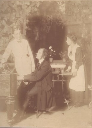 Portrait of Max Brod. And 2 other photo of theatrical plays, most likely performances of plays by Max Brod.