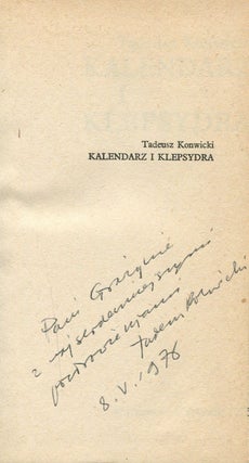 Item #2217 Kalendarz i klepsydra (Calendar and hourglass). Konwicki Tadeusz