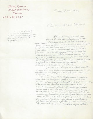 Item #2241 Letter of a film project about Charles de Gaulle. Abel Gance