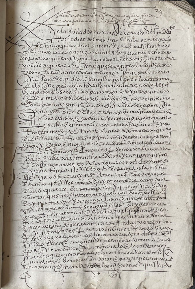 Item #2257 Documents of Pedro de Quesada’s Lawsuit Related to the La Santísima Church in Mexico City. Pedro de Quesada, Luis de Leon.