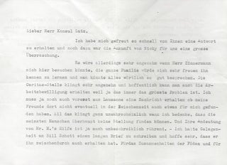 Ilona Edelsheim-Gyulai’s Letter to Carl Lutz, 1947. [With:] Carl Lutz’s Photographic New Year Card, Ca. 1940.