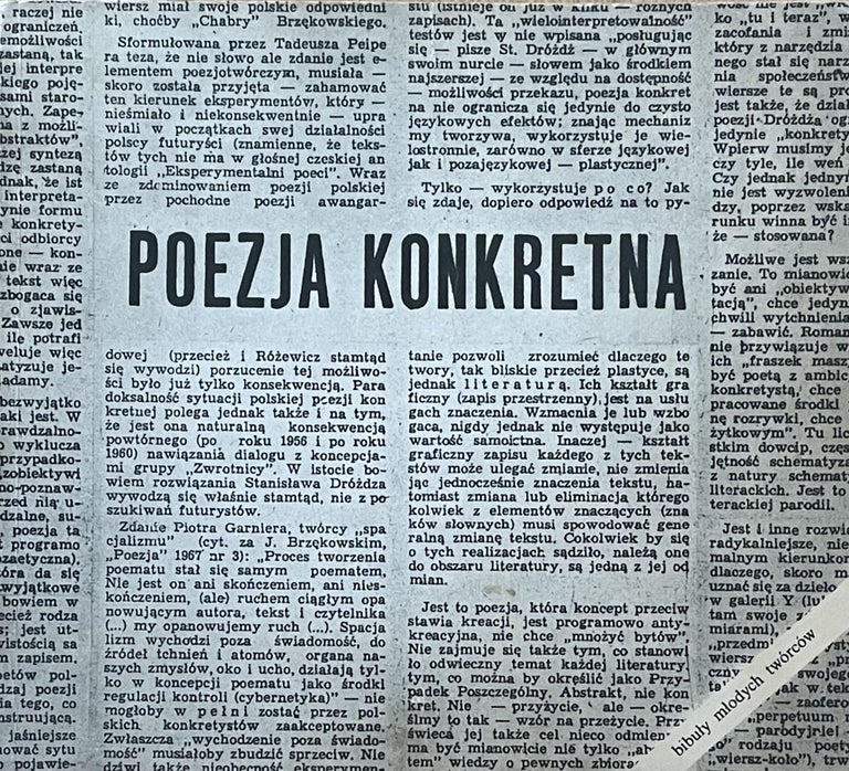 Item #2350 [Poezja konkretna: Wybór tekstów polskich oraz dokumentacja z lat 1967-77] (Concrete poetry: A Selection of Polish Texts and Documentation 1966-1977). Stanisław Dróżdż, Stanislaw Drozdz.