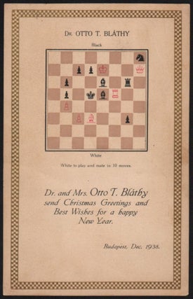 Item #236 Bláthy’s Christmas Card, 1938. Otto T. Dr Bláthy