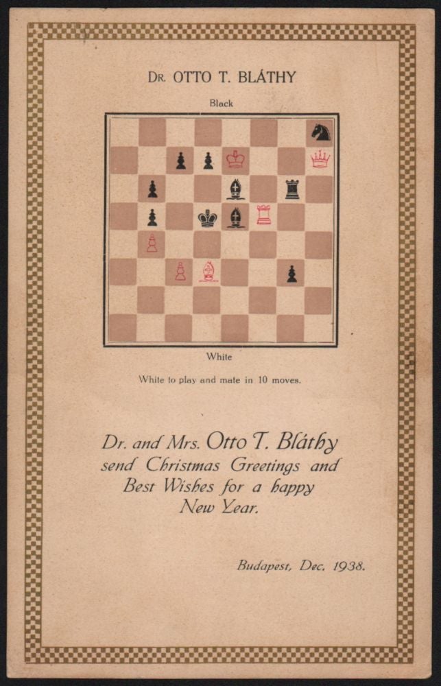 Item #236 Bláthy’s Christmas Card, 1938. Otto T. Dr Bláthy.