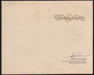 Item #241 [Huynh Tan Phát] Huỳnh Tấn Phát Signed Greeting Card for New Year. 1970