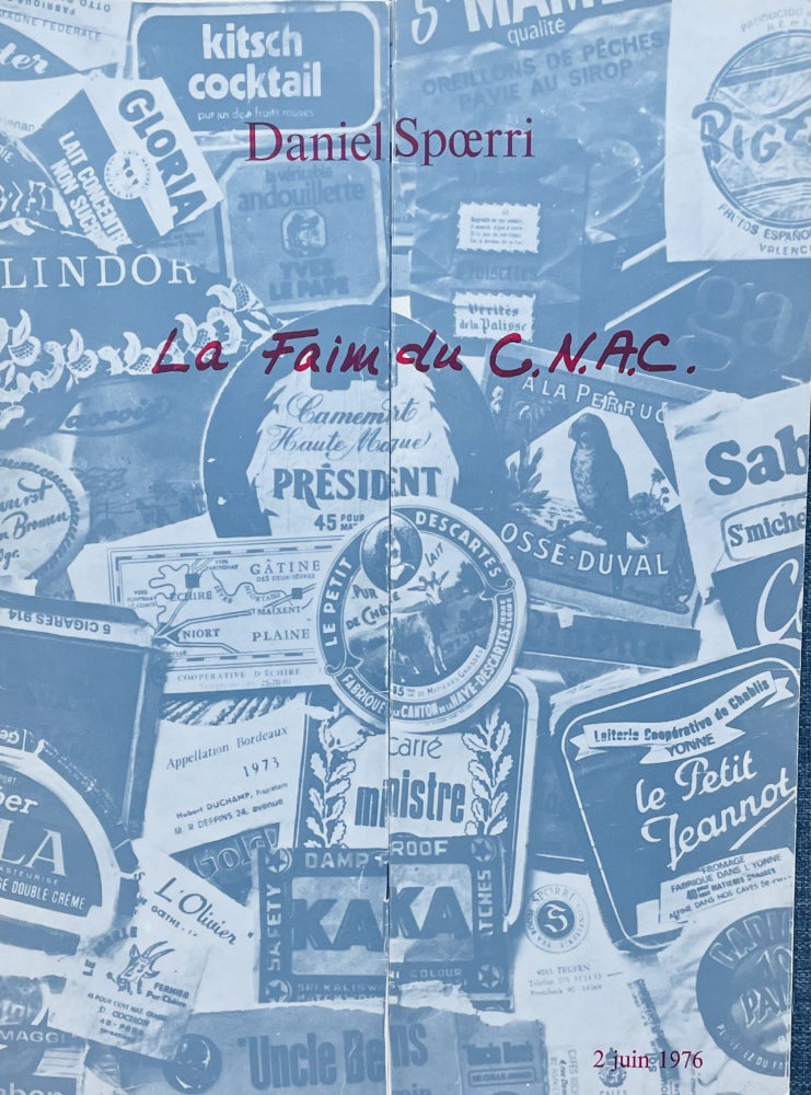 Item #2415 La Faim du C.N.A.C. Dîner de la Société Homonyme (Menu with invitation card). Daniel Spoerri.