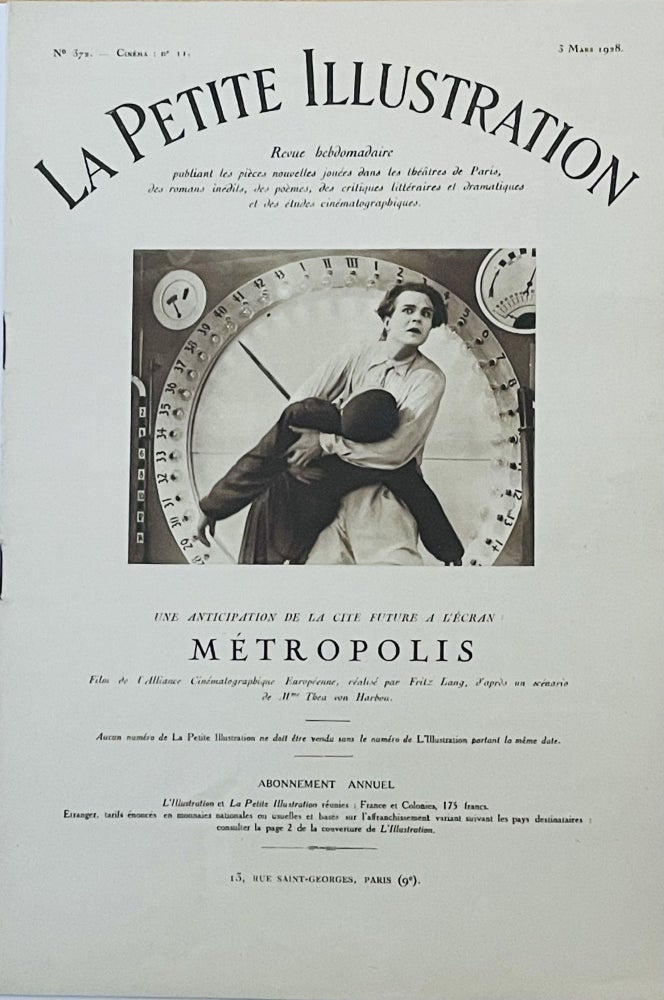 Item #2444 La Petite Illustration n° 372 Cinema (Metropolis issue). Fritz Lang.