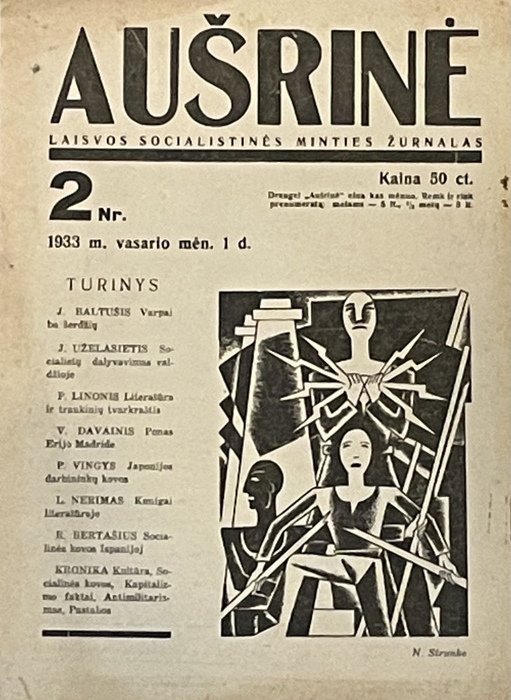Item #2450 Ausrinė: laisvos socialistinės minties zurnalas [Aušrinė: free journal of socialist thoughts]. 1933 NR. 2 and 4