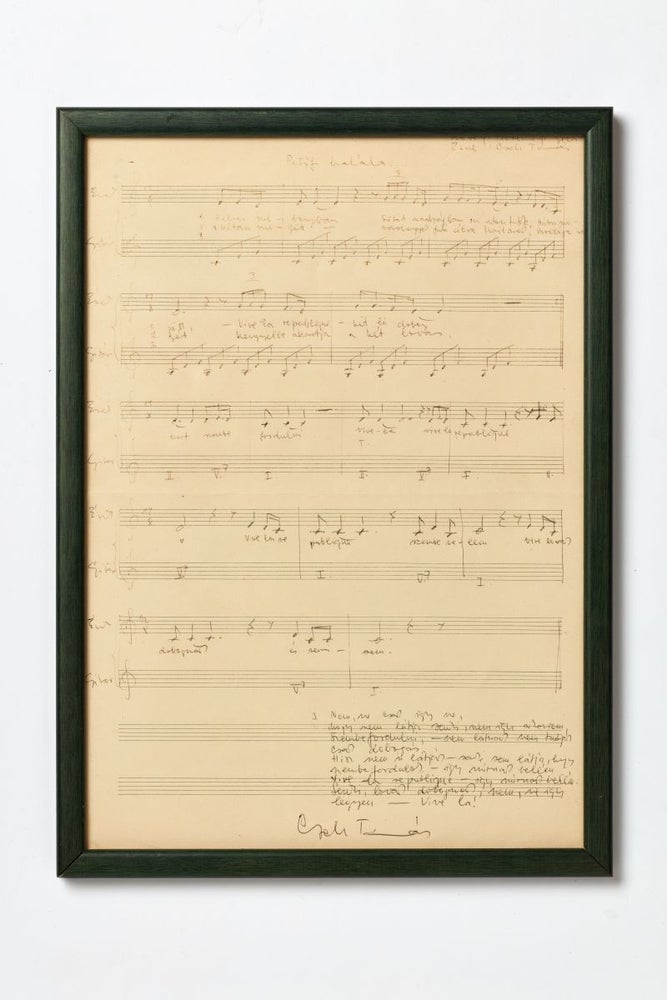 Item #2466 Petőfi halála, kéziratos kotta (Death of Petofi, manuscript sheet music). Cseh Tamás.