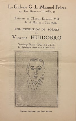 Item #2501 Une Exposition de Poèmes (with Moulin de la mort leaflet). Vincent Huidobro
