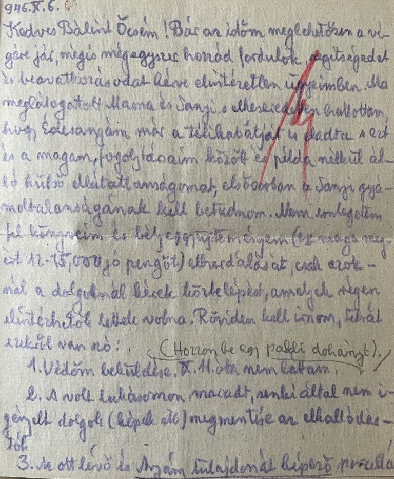 Item #2562 Letter to his brother from the Death row. Mihály Kolosváry-Borcsa.